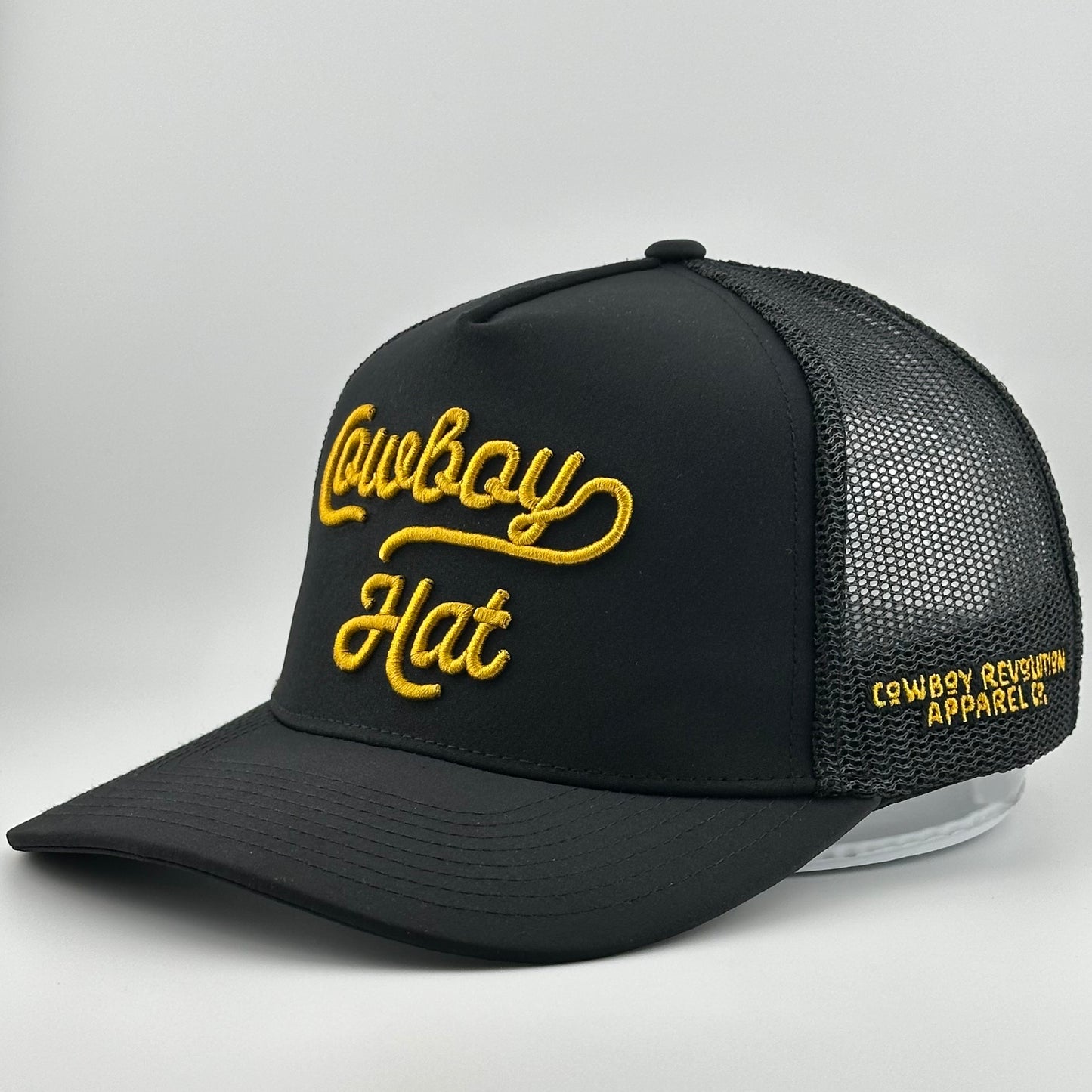 “Cowboy Hat” Classic Black Trucker Hat (Qty 12)