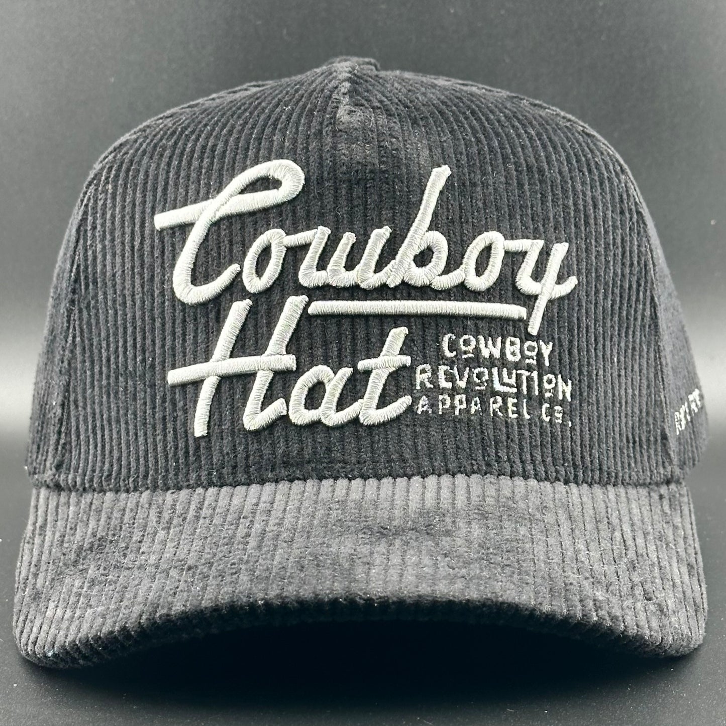 Black Corduroy Flatline "Cowboy Hat" (Qty 12) *Fall 2025 Pre-Order*