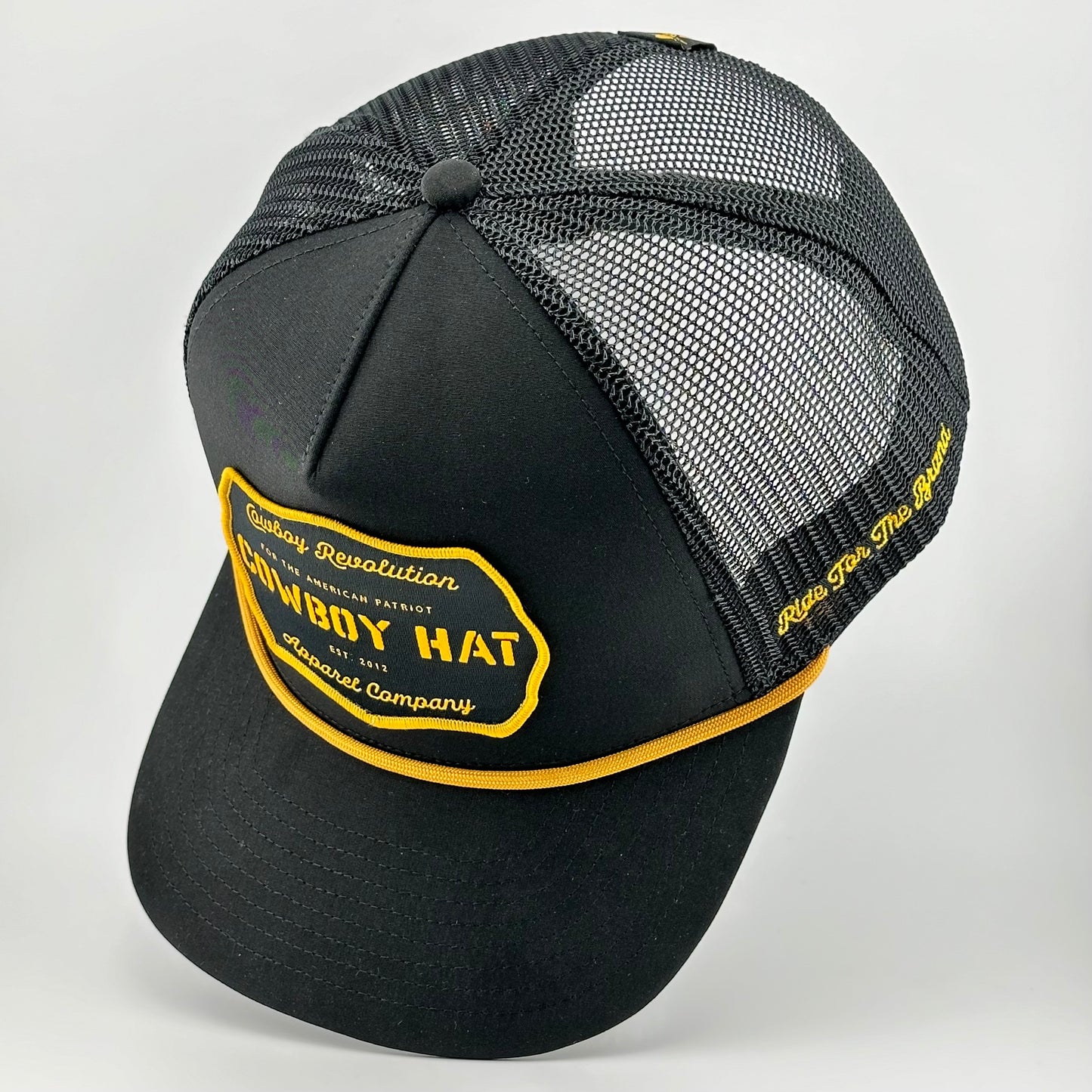 "Cowboy Hat" Black - Patch Trucker Hat
