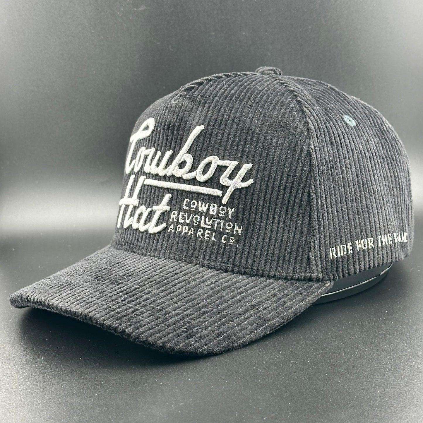 Black Corduroy Flatline "Cowboy Hat" (Qty 12) *Fall 2025 Pre-Order*