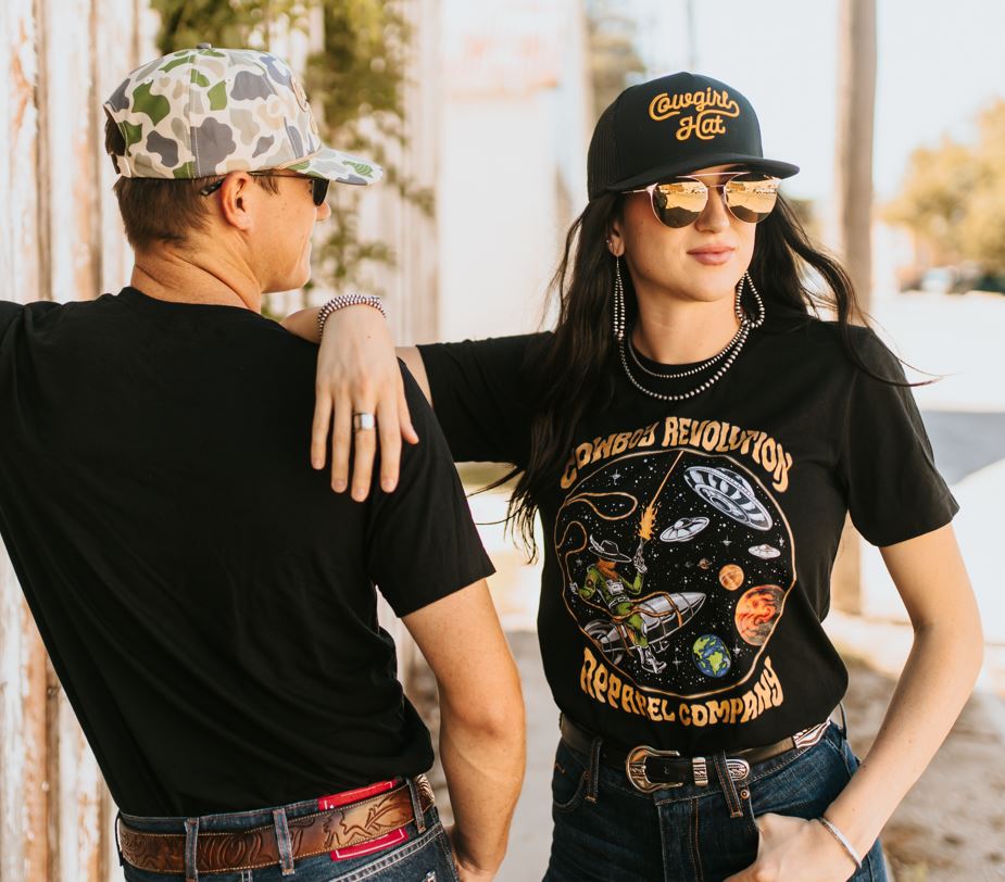“Cowgirl Hat” Cowboy Revolution Black 5-panel Trucker Hat (Qty 12)