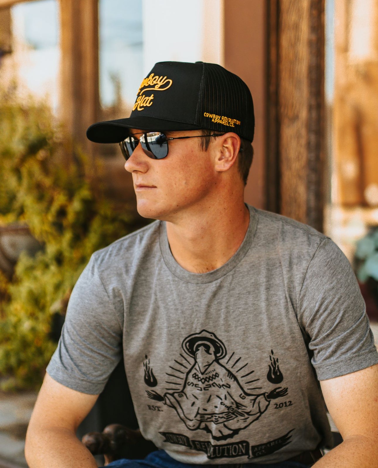 “Cowboy Hat” Classic Black Trucker Hat (Qty 12)
