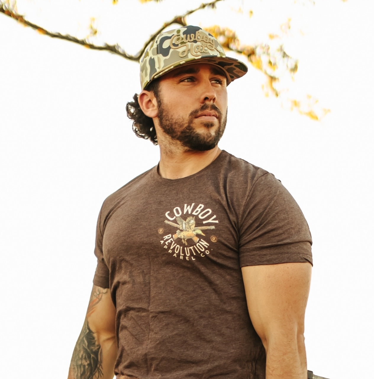 Duck Camo “Cowboy Hat” - Cowboy Revolution 5-panel Trucker Hat (QTY 12)