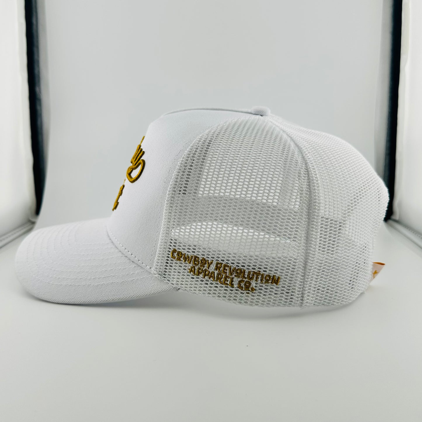 “Cowboy Hat” Cowboy Revolution White 5-panel Trucker Hat (Qty 12)