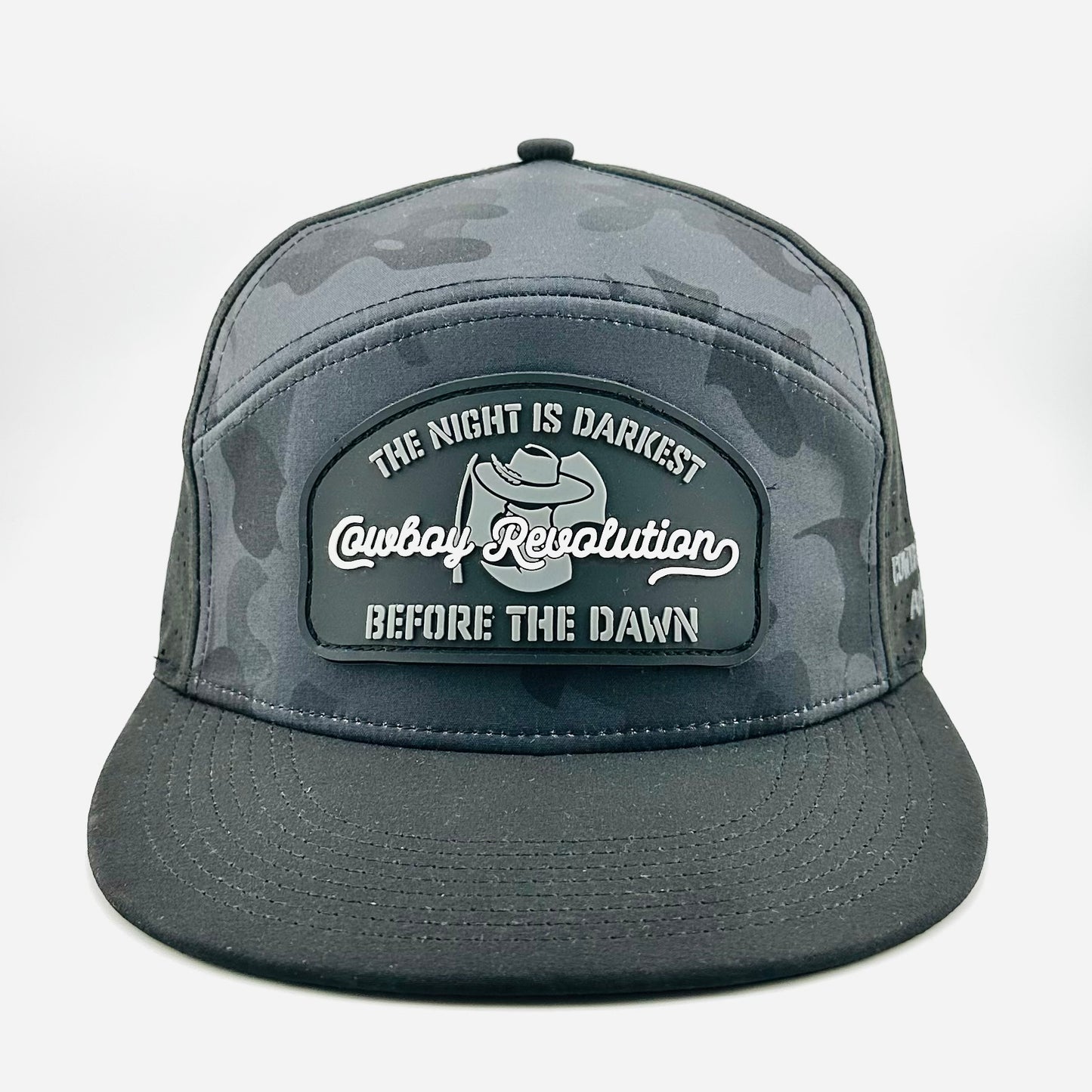 “Before The Dawn” - Cowboy Revolution Dark Camo/Black 6-panel Flatbill Hat (QTY 12)