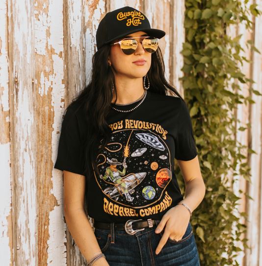 “Cowgirl Hat” Cowboy Revolution Black 5-panel Trucker Hat (Qty 12)