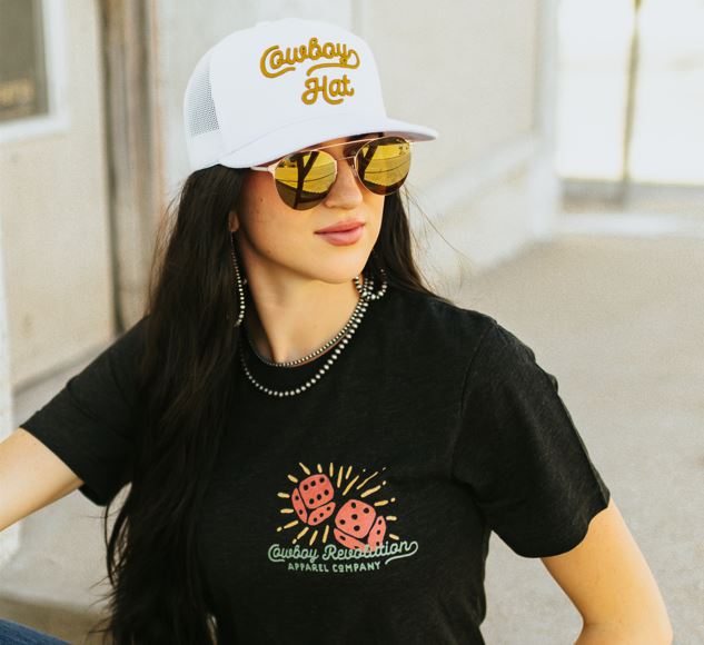 Classic White “Cowboy Hat” Trucker Hat (Qty 12) *Fall 2025 Pre-Order*