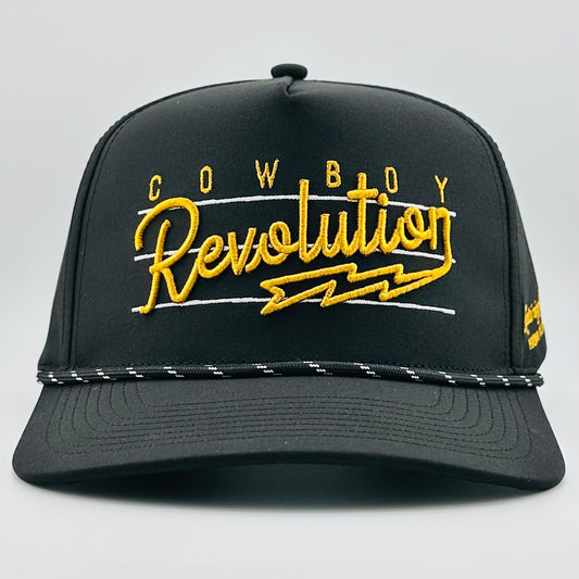 “Lightning" Black & Gold - Cowboy Revolution 5-panel Performance Hat (Qty 12)