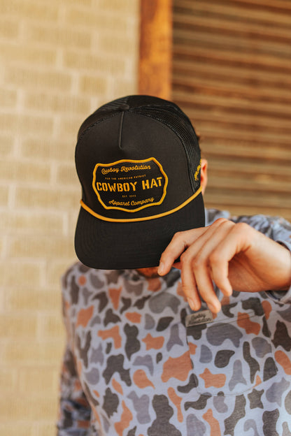 "Cowboy Hat" Black - Cowboy Revolution Patch Trucker Hat (Qty 12)