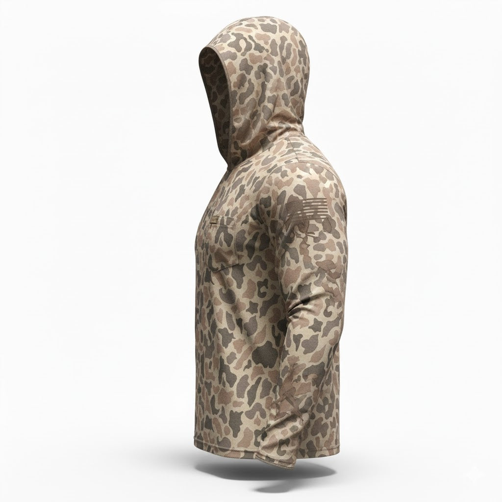 "Down" Hooded Long-Sleeve Sunshirt