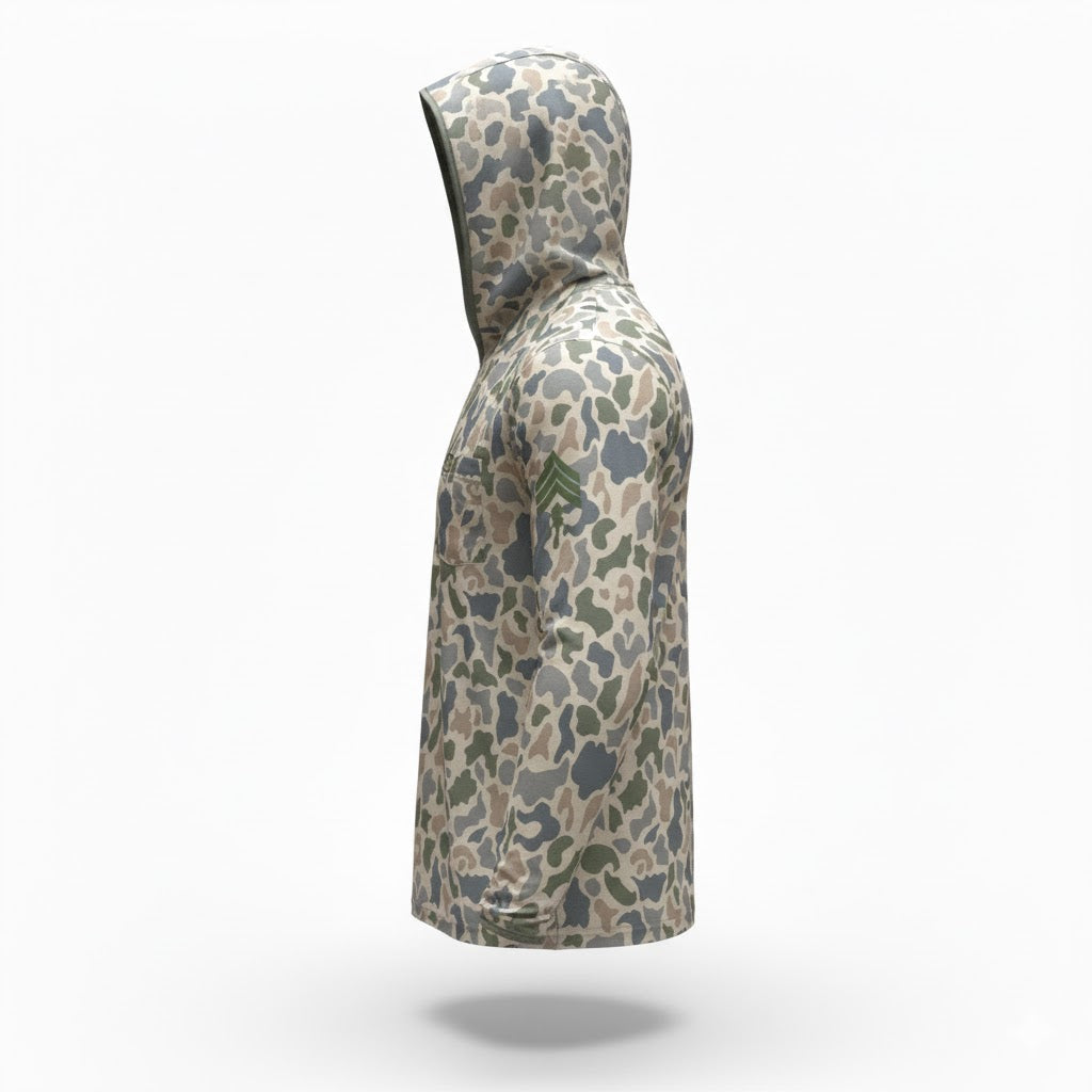 “Lake Jackson" Camo Hooded Sunshirt