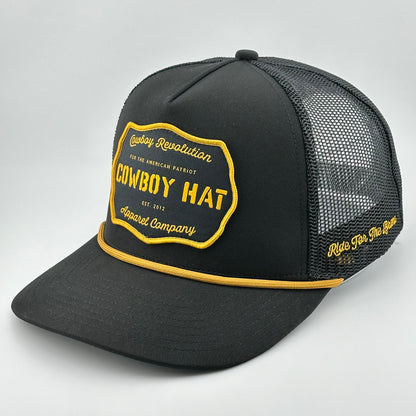 "Cowboy Hat" Black - Cowboy Revolution Patch Trucker Hat (Qty 12)