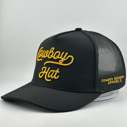 Classic Black “Cowboy Hat” Trucker Hat (Qty 12) *Fall 2025 Pre-Order*