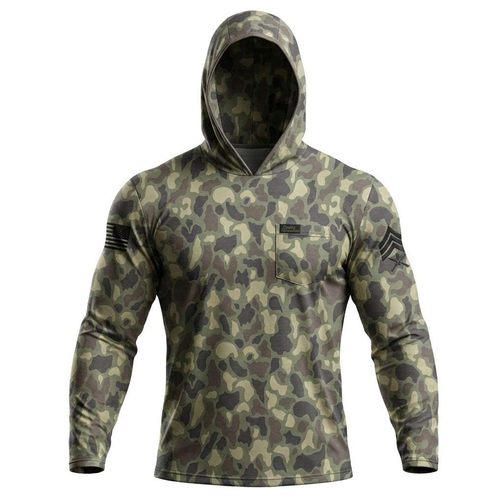 "Woodland" Camo Hooded Sunshirt