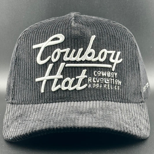 Black Corduroy Flatline "Cowboy Hat" (Qty 12) *Fall 2025 Pre-Order*