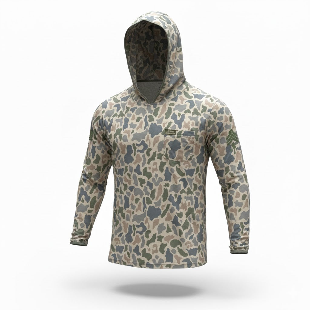 “Lake Jackson" Camo Hooded Sunshirt