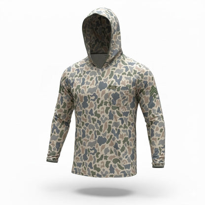 “Lake Jackson" Camo Hooded Sunshirt