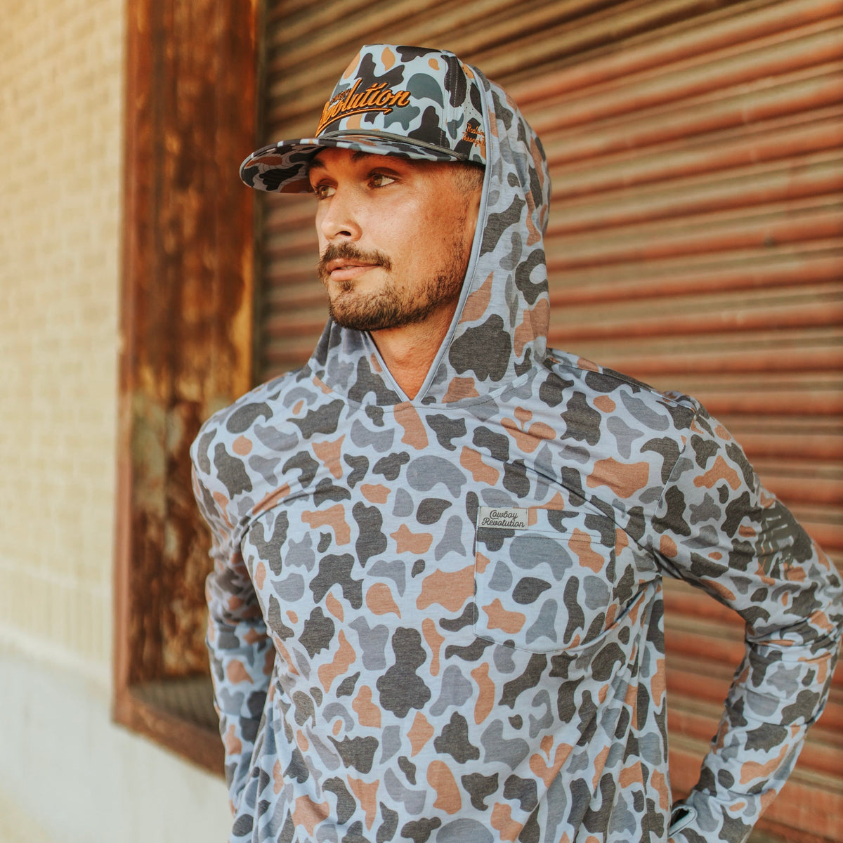 Cowboy Revolution Concrete Camo Hooded Sunshirt, photo 9