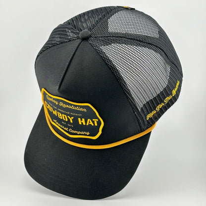 "Cowboy Hat" Black - Cowboy Revolution Patch Trucker Hat (Qty 12)