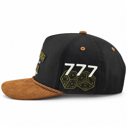 Cowboy Revolution The Point LT Luck in Black Cotton, Brown Microsuede Bill, side view