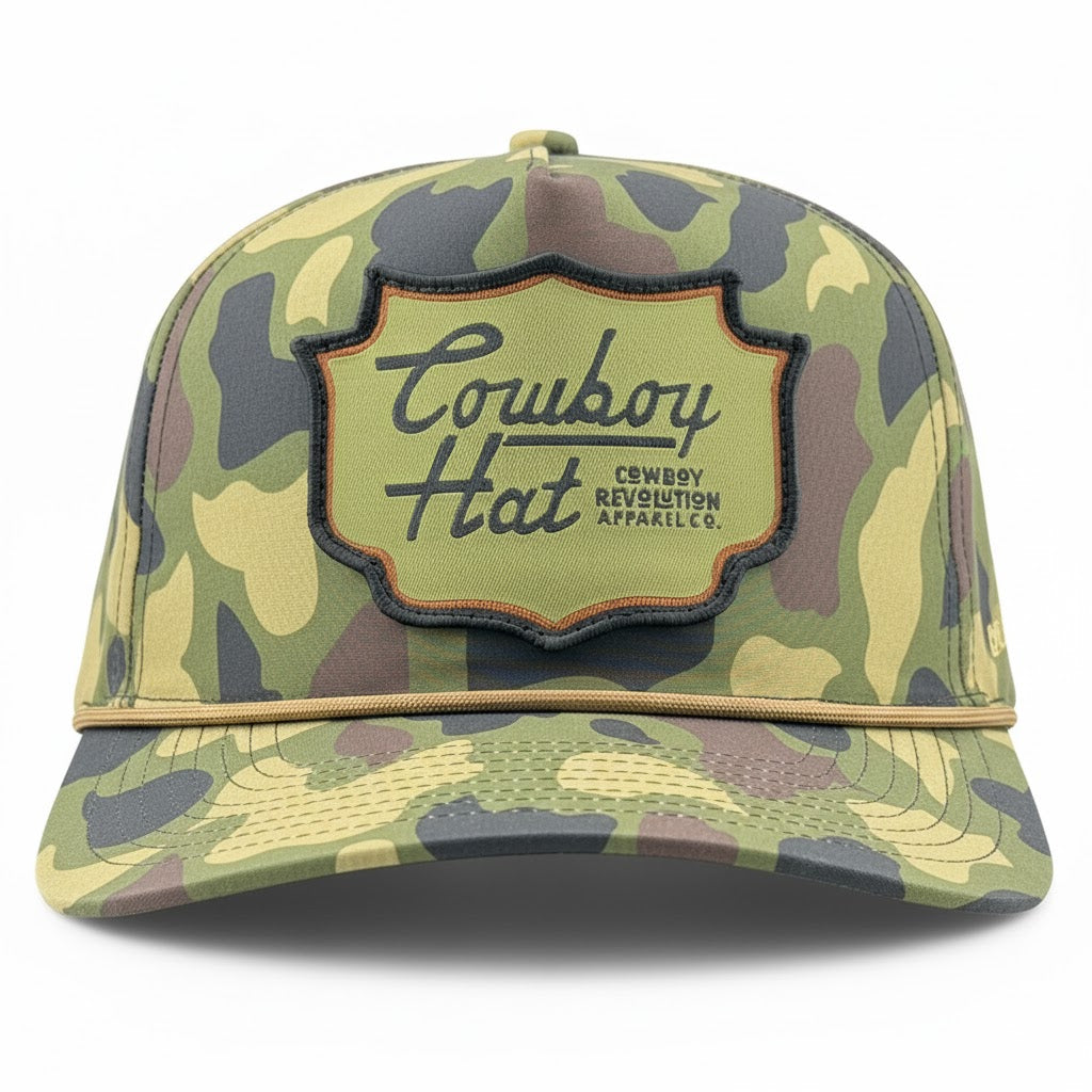Cowboy Revolution The Point "Cowboy Hat" Patch - Woodland Camo, product photo
