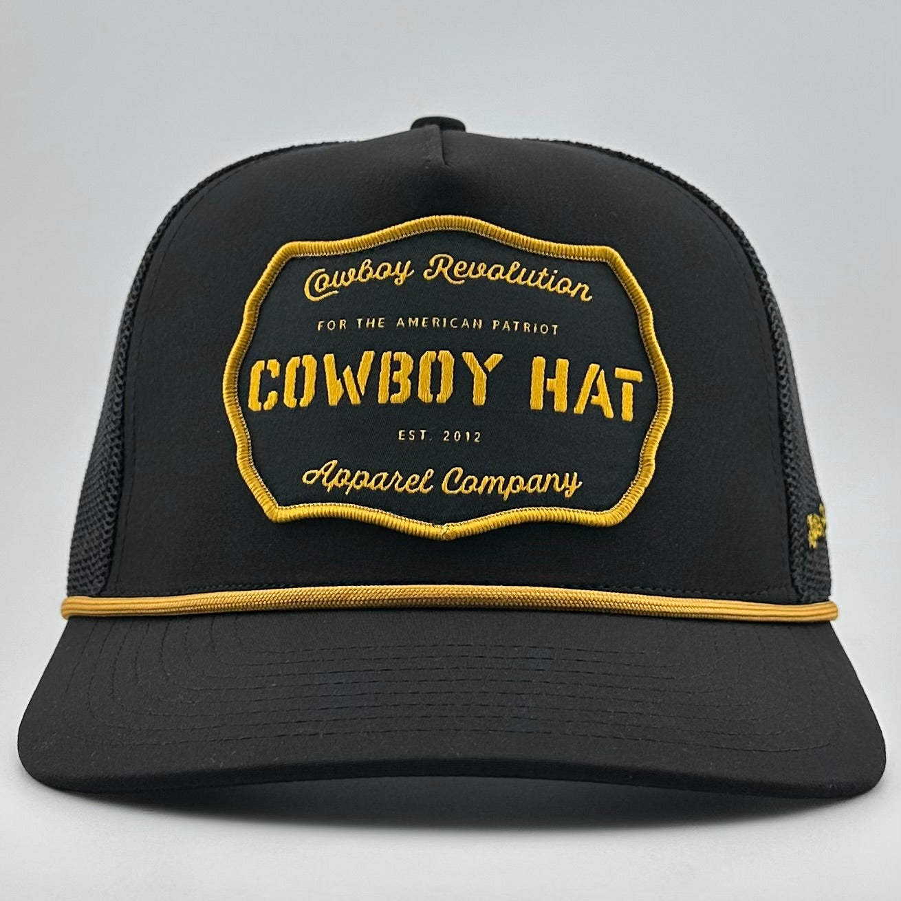"Cowboy Hat" Black - Cowboy Revolution Patch Trucker Hat (Qty 12)