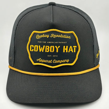 "Cowboy Hat" Black - Cowboy Revolution Patch Trucker Hat (Qty 12)