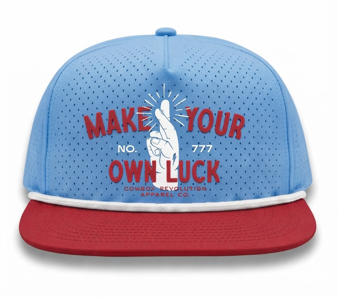 Cowboy Revolution The Brigade Make Your Own Luck in Light Blue / Red, front view
