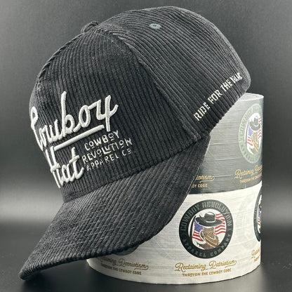 Black Corduroy Flatline "Cowboy Hat" (Qty 12) *Fall 2025 Pre-Order*
