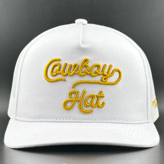 Classic White “Cowboy Hat” Trucker Hat (Qty 12) *Fall 2025 Pre-Order*