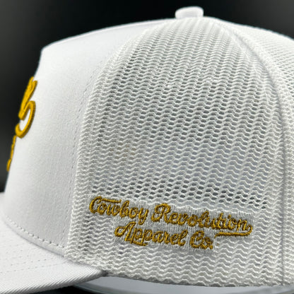 “Cowgirl Hat” Cowboy Revolution White 5-panel Trucker Hat (Qty 12)