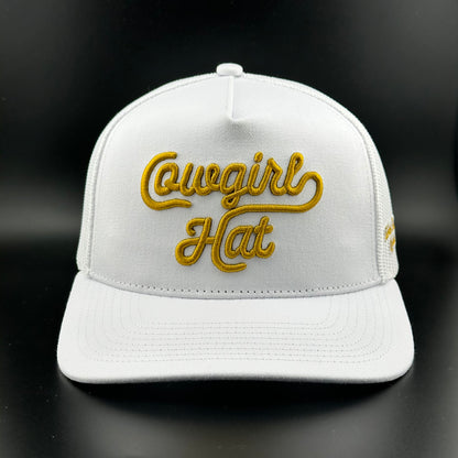 “Cowgirl Hat” Cowboy Revolution White 5-panel Trucker Hat (Qty 12)