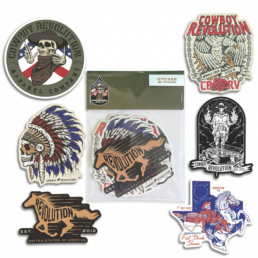 Cowboy Revolution Apparel Co. Sticker Pack (Set of Six - 4")