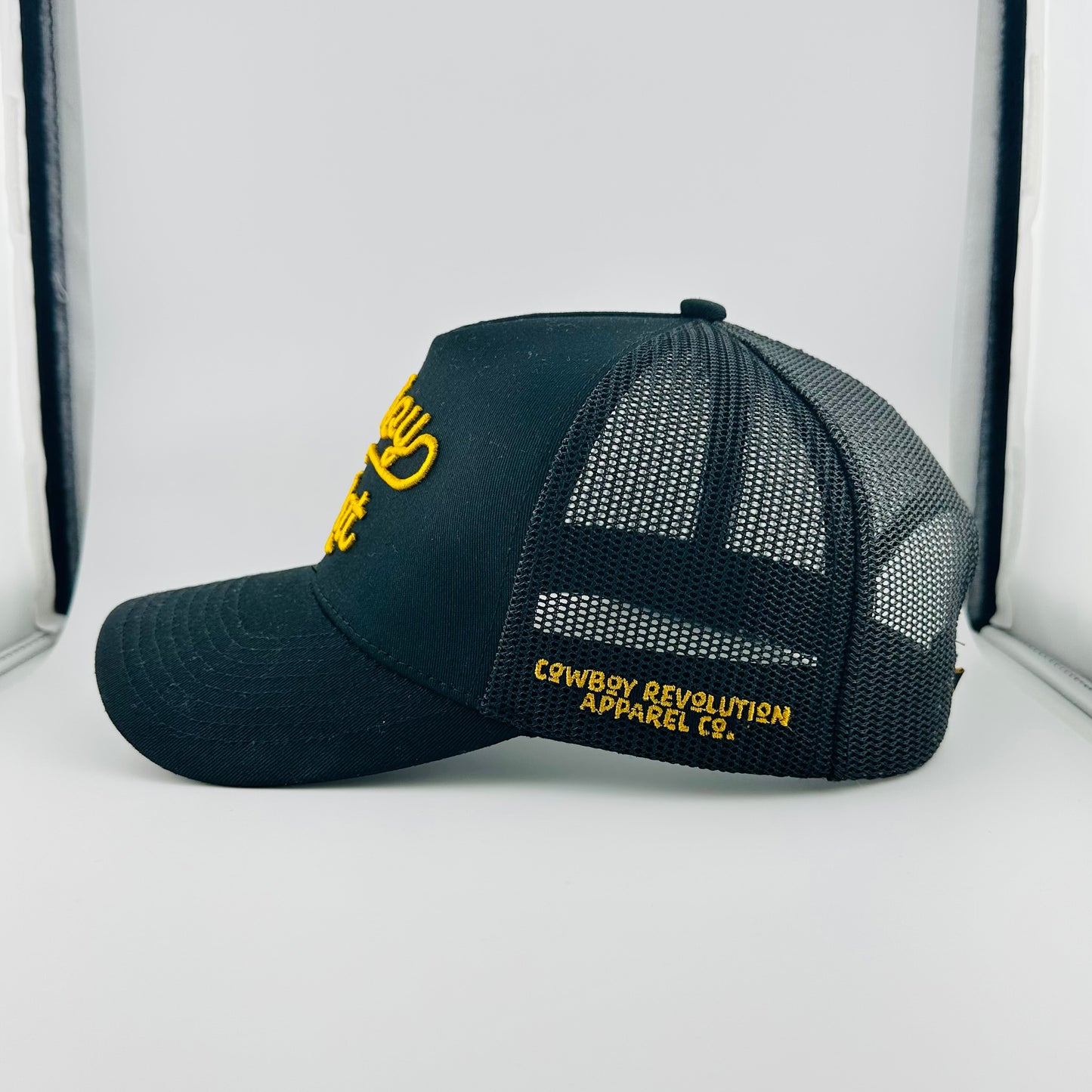 “Cowboy Hat” Cowboy Revolution Black 5-panel Trucker Hat (Qty 12)