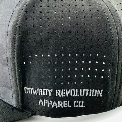 “Before The Dawn” - Cowboy Revolution Dark Camo/Black 6-panel Flatbill Hat (QTY 12)