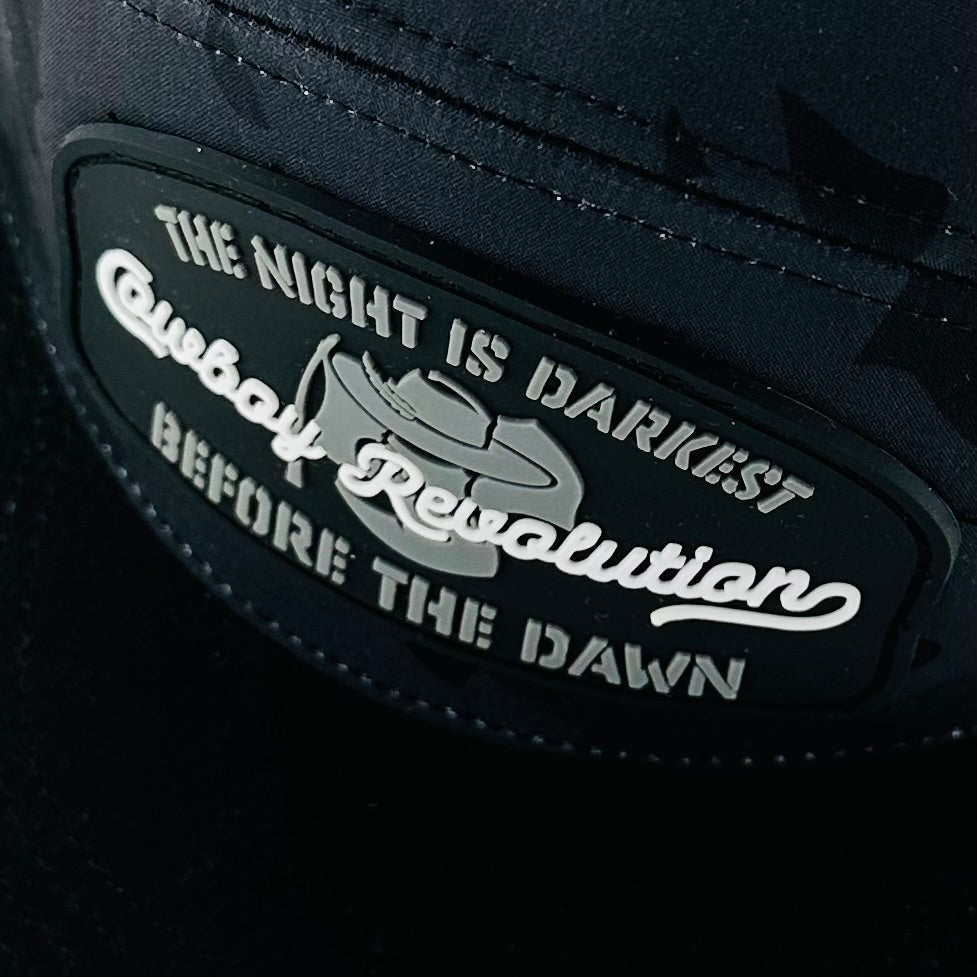 “Before The Dawn” - Cowboy Revolution Dark Camo/Black 5-panel Trucker Hat (QTY 12)