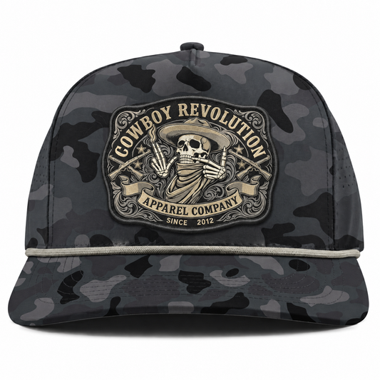 Cowboy Revolution The Point Patch hat in Night Ops Camo, front view