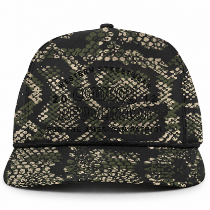 Cowboy Revolution The Point Western Streetwear Logo hat in Viper Camo, front view