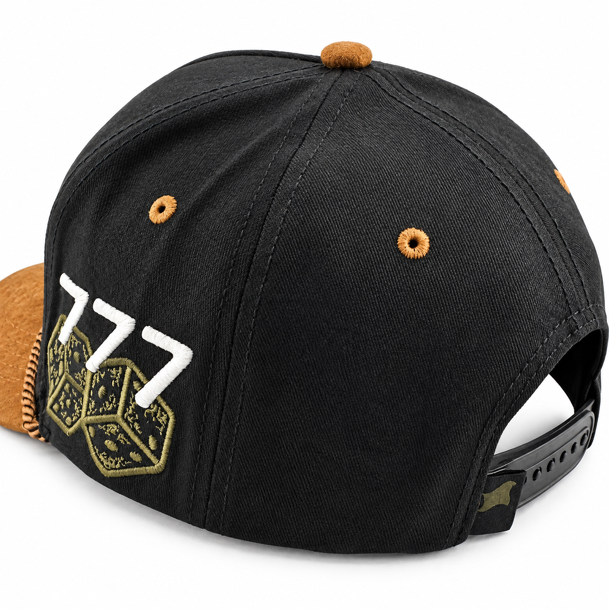 Cowboy Revolution The Point LT Luck in Black Cotton, Brown Microsuede Bill, back view