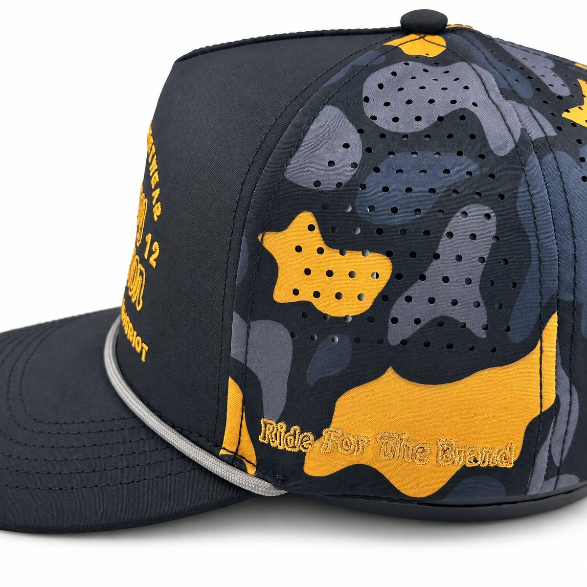 Cowboy Revolution The Point "Western Streetwear" Logo in Black / NOLA Black Camo, side view