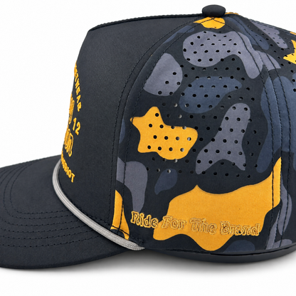 Cowboy Revolution The Point "Western Streetwear" Logo in Black / NOLA Black Camo, side view