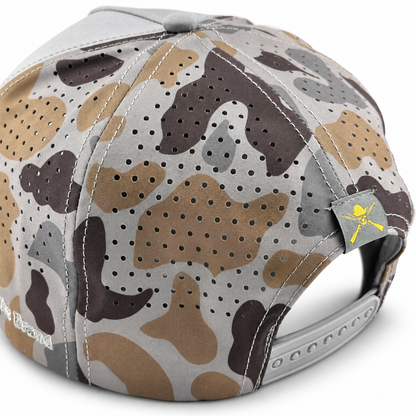 Cowboy Revolution The Point "Western Streetwear" Logo in Grey / Marshland Camo, back view