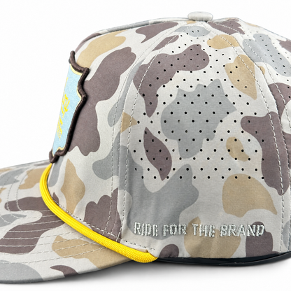 Cowboy Revolution The Point "Cowboy Hat" Patch - Marshland Camo, angled view