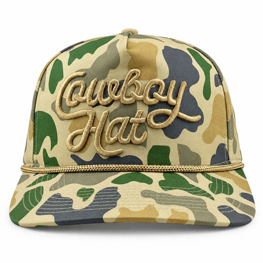 Cowboy Revolution The Point "Cowboy Hat" Script - Duck Camo, front view