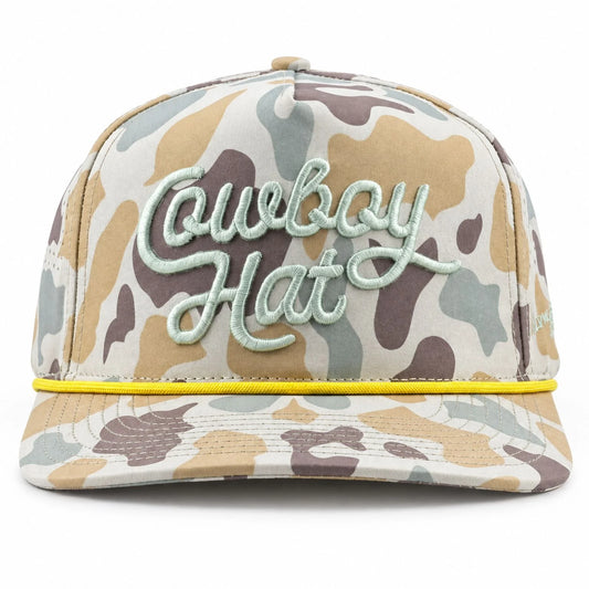 Cowboy Revolution The Point "Cowboy Hat" Script - Marshland Camo, front 3/4 view