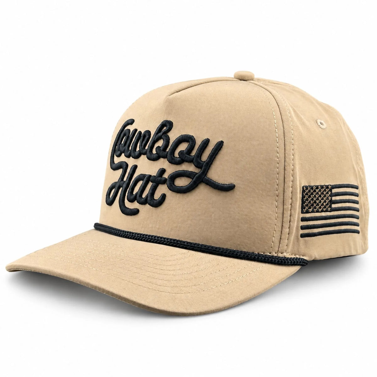 Cowboy Revolution The Point "Cowboy Hat" Veteran Script - Sandstorm, front view with flag