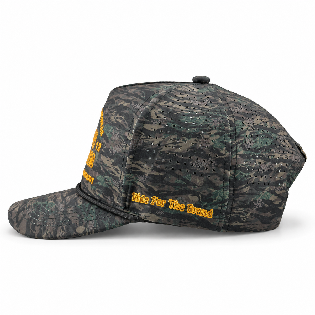 Cowboy Revolution The Point "Western Streetwear" Logo in Komodo Camo, side view