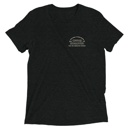 Cowboy Code No. 1 Live Each Day With Courage tee in Charcoal-Black, front view, Cowboy Revolution Western graphic t-shirt