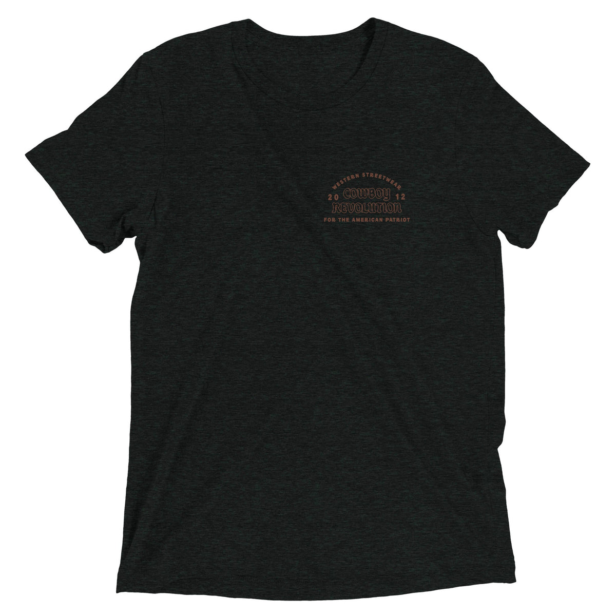 Cowboy Code No. 6 Keep Your Promises tee in Charcoal-Black, front view, Cowboy Revolution Western graphic t-shirt