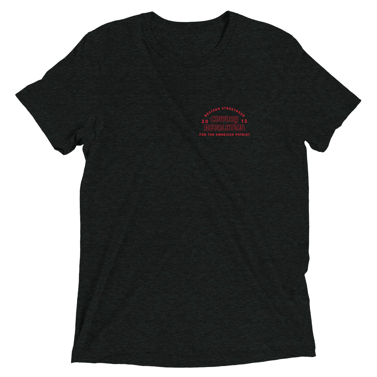 Cowboy Code No. 10 Know Where to Draw the Line tee in Charcoal-Black, front view, Cowboy Revolution Western graphic t-shirt